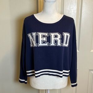 Xhilaration Cropped “Nerd” Sweater